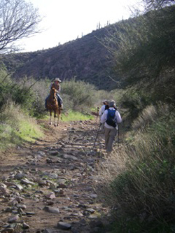 Students enjoying horse back riding.