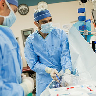 Anesthesiology resident in the operating room.