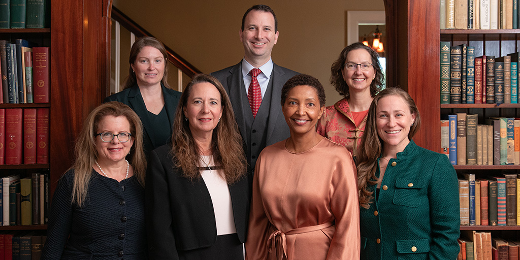 Front row, left to right: Tina Hieken, M.D., Judy Boughey, M.D., Shon Black, M.D., Mara Piltin, D.O.; Back row, left to right: Mary Mrdutt, M.D., M.S., Jeff Johnson, M.D., Amy Degnim, M.D.
